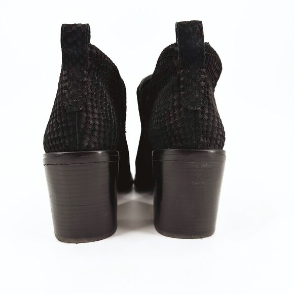 Jeffrey Campbell Roselle Ankle Heel Boots Size 9 Suede Python Western Pull-On - Picture 6 of 10